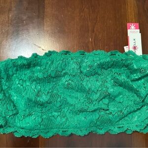 Cosabella Bandeau Bra “Flirtie” Italian Lace Stretch Vibrant Green Small